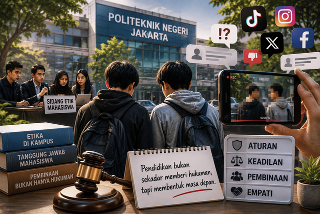 Ilustrasi tantangan kampus dalam menyeimbangkan penegakan aturan. Foto: Dok. ChatGPT