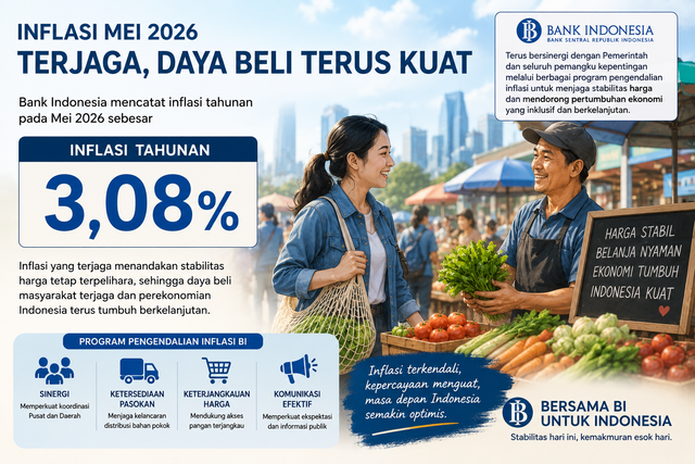 Ilustrasi tingkat inflasi yang Terjaga (Foto generated by AI)