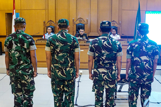 Sidang tuntutan kasus penyiraman air keras terhadap Wakil Koordinator Kontras, Andrie Yunus, di Pengadilan Militer II-08 Jakarta, Rabu (3/6/2026). Foto: Iqbal Firdaus/kumparan