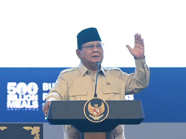 Presiden Prabowo Subianto dalam acara Building Indonesia's Future Generations Through Nutrition di Sentul International Convention Center (SICC), Kabupaten Bogor, Jawa Barat, Rabu (3/6). Foto: Kris - Biro Pers Sekretariat Presiden