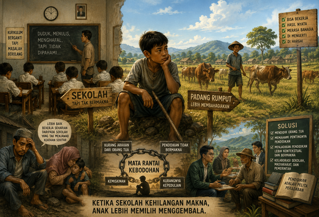 Ketika Sekolah Kehilangan Makna: Kisah Anak yang Lebih Pilih Jadi Penggembala