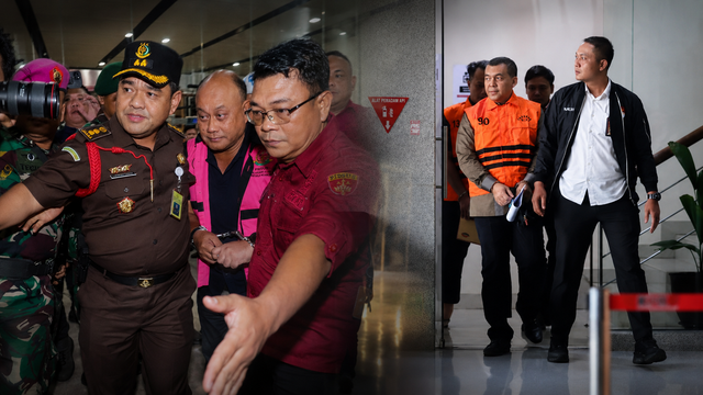 Penegakan hukum terhadap kasus korupsi di sektor strategis negara terus bergerak, dari kasus BGN yang ditangani Kejaksaan Agung hingga perkara imigrasi yang diproses KPK. Kolase foto: AI/ChatGPT