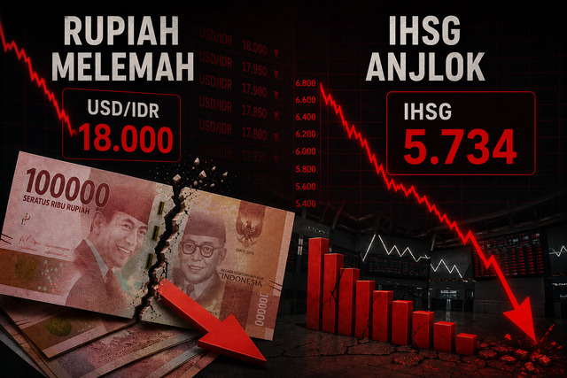 Ilustrasi rupiah melemah. Foto: Generated by AI