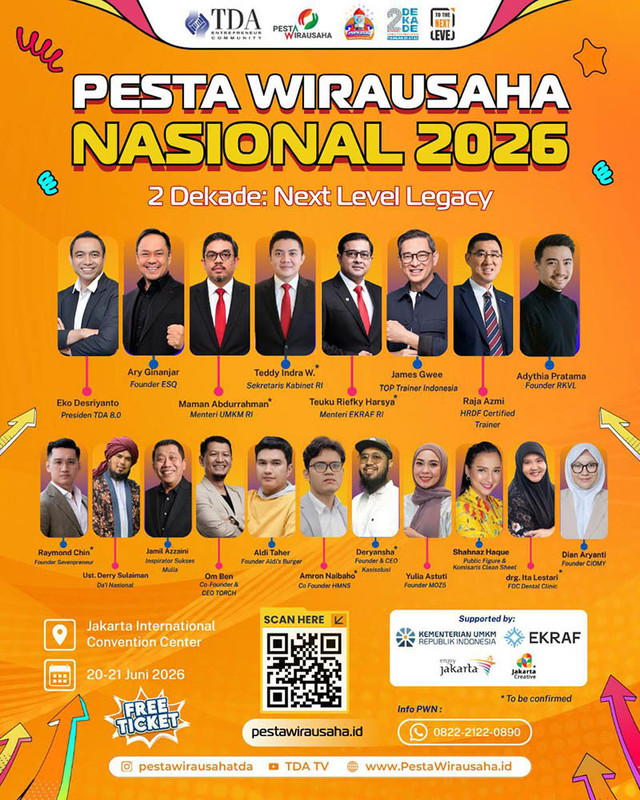 Pesta Wirausaha Nasional TDA 2026 Siap Digelar