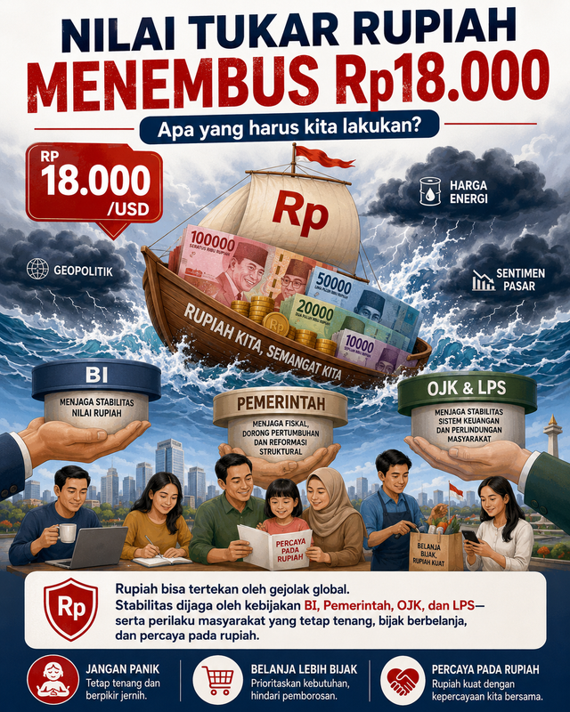 Ilustrasi dukungan masyarakat dalam menjaga nilai rupiah. Foto: Generated by AI
