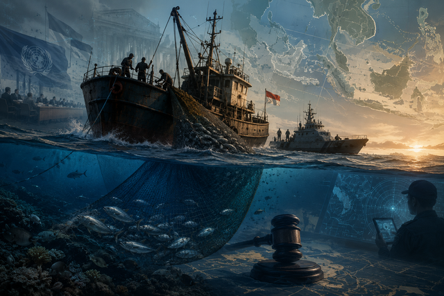 Ilustrasi IUU Fishing (Foto: Moh Nur Nawawi)