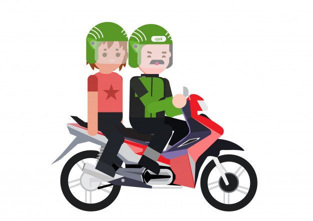 Ojek Online Driver Ilustrasion _ Grafik Hasil Pengeditan Pribadi Melalui Aplikasi Canva