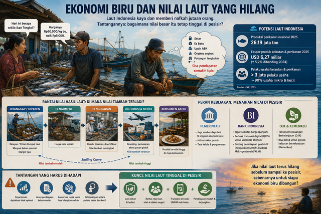 Ilustrasi nilai laut yang hilang. Foto: Generated by AI