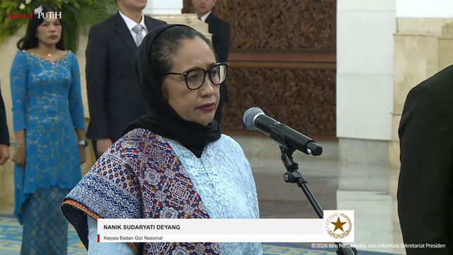 Suasana Presiden Prabowo saat melantik Kepala dan Wakil Kepala BGN serta Penasihan Khusus Presiden di Jakarta, Senin (8/6/2026). Foto: YouTube/ Sekretariat Presiden