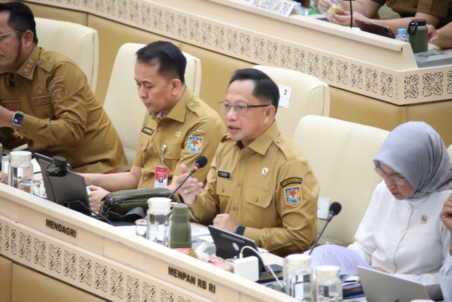 Mendagri Tito ajak Pemda optimalkan PAD guna menyesuaikan belanja pegawai tanpa harus melakukan pemutusan hubungan kerja, Senin (8/6/2026). Foto: Kemendagri RI