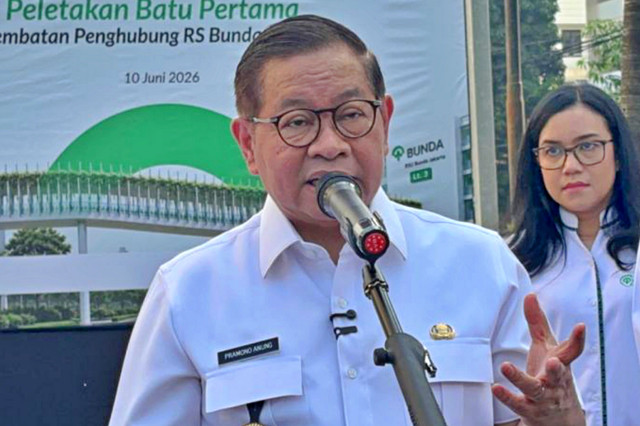 Gubernur DKI Jakarta Pramono Anung di Jakarta Pusat, Rabu (10/6/2026). Foto: Lifia Mawaddah Putri/Antara