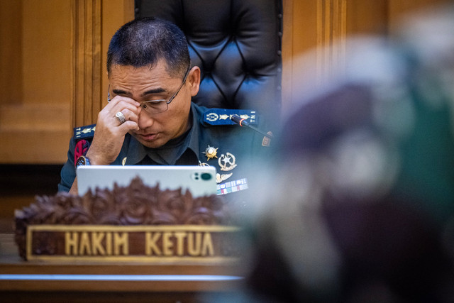 Hakim Ketua Kolonel Chk Fredy Ferdian Isnartanto memimpin sidang pembacaan putusan di Pengadilan Militer II-08, Jakarta, Rabu (10/6/2026). Foto: Bayu Pratama S/ANTARA FOTO