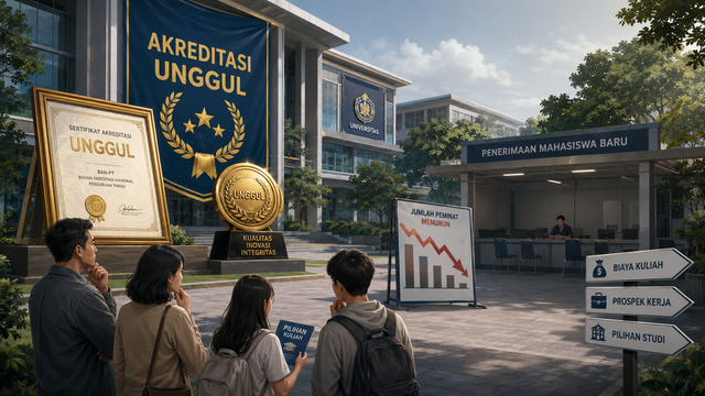 Ilustrasi kampus. Foto: Generated by AI