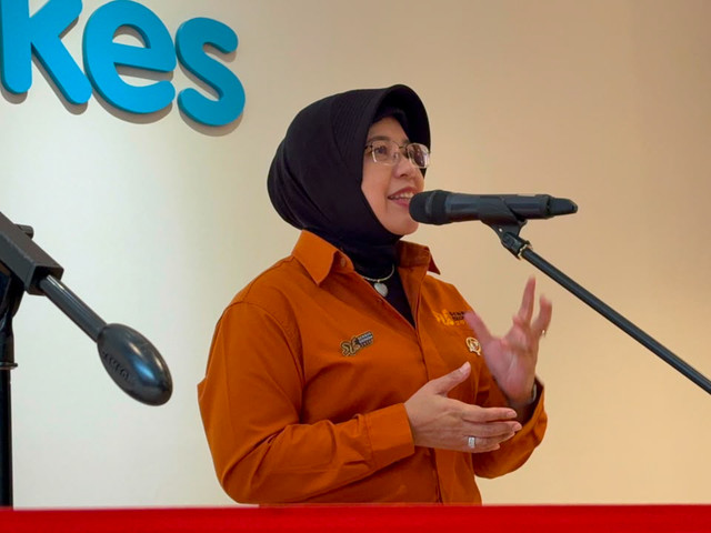 Kepala BPS RI Amalia Adininggar Widyasanti dalam jumpa pers usai Sosialisasi Sensus Ekonomi 2026 oleh BPS RI di Gedung Kementerian Kesehatan, Jakarta, Kamis (11/6/2026). Foto: Nauval Pratama/kumparan