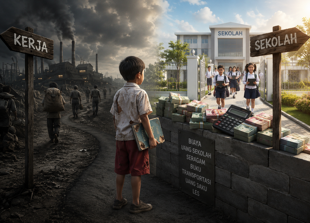Ilustrasi sekolah atau kerja, Foto: Generated by AI