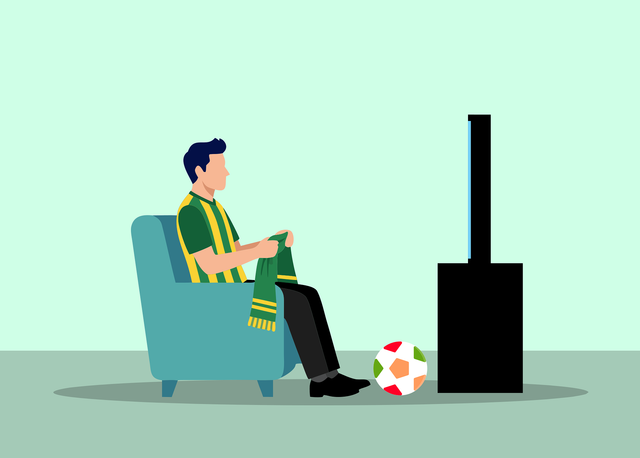 Ilustrasi Menonton Sepak Bola. Sumber : PIxabay