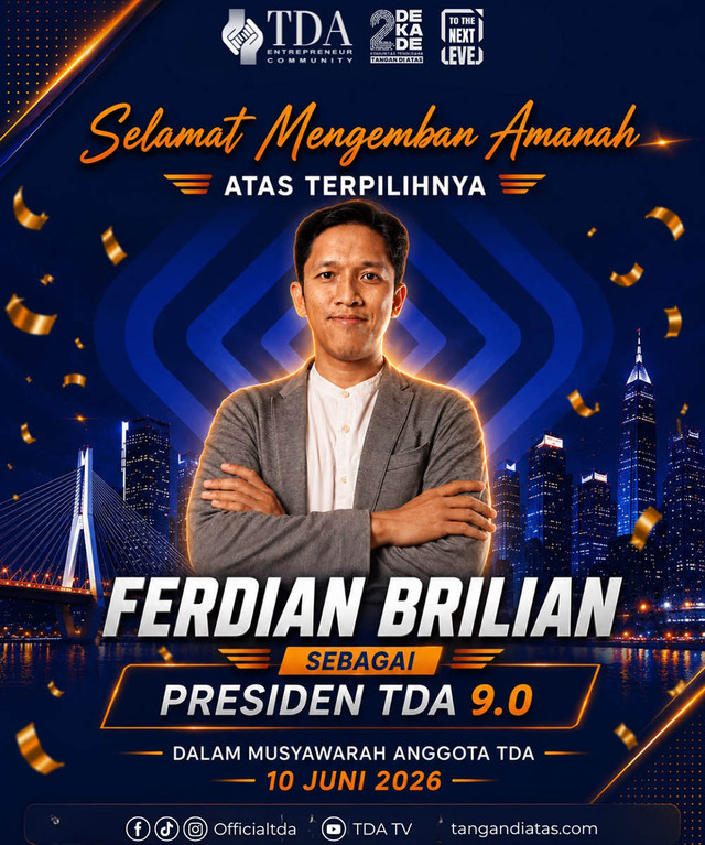 Ferdian Brillian Pimpin TDA 9.0, Fokus Perkuat Ekosistem Kewirausahaan Nasional