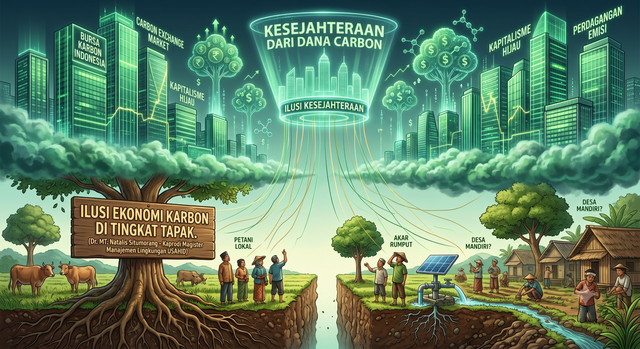 Ilustrasi ekonomi karbon. Foto: Generated by AI