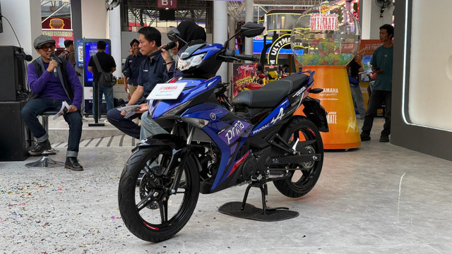 Yamaha MX-King 150 Prima Pramac MotoGP Special Livery meluncur di Jakarta Fair Kemayoran 2026. Foto: Sena Pratama/kumparan