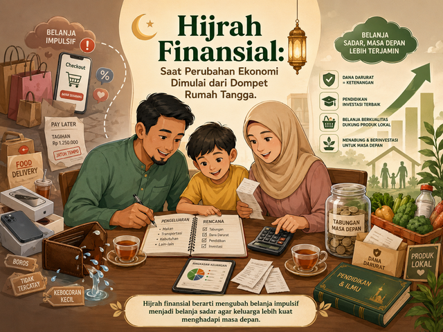 Ilustrasi Hijrah Finansial. (Foto: generated by AI)