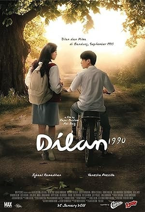 Poster Dilan 1990 (sumber : Foto oleh montasefilm : https://montasefilm.com/dilan-1990/)