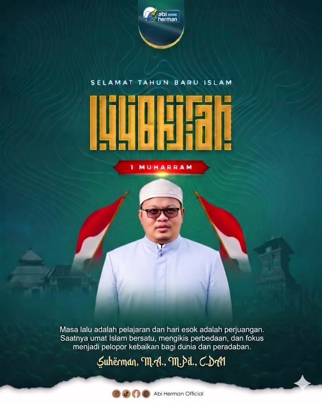 Selamat Tahun Baru Islam 1448 H. Masa lalu adalah pelajaran dan hari esok adalah perjuangan. Saatnya umat Islam bersatu, mengikis perbedaan, dan fokus menjadi pelopor kebaikan bagi dunia dan peradaban.