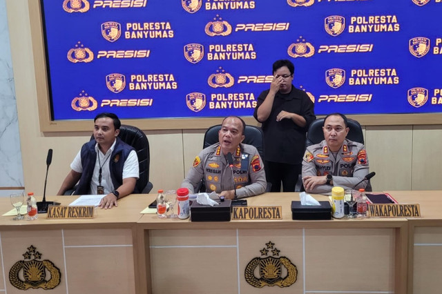 Konpers pers kasus pembunuhan dua wanita di Patikraja, Kabupaten Banyumas. Foto: Dok. Istimewa