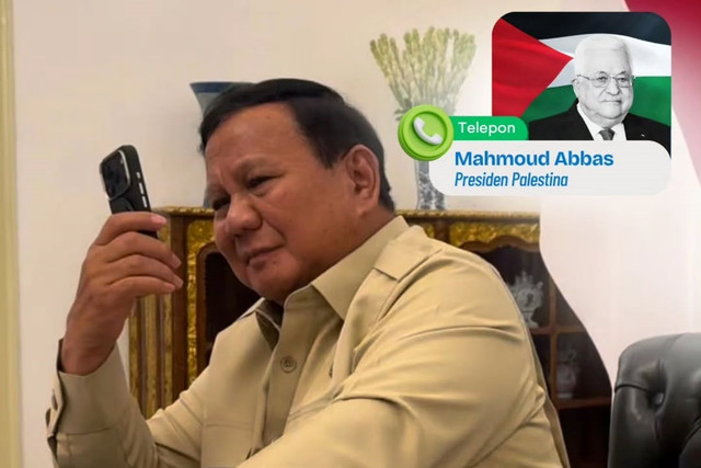 Presiden Prabowo Subianto menerima sambungan telepon dari Presiden Palestina Mahmoud Abbas, pada Senin (15/6/2026). Foto: Instagram/ @sekretariat.kabinet