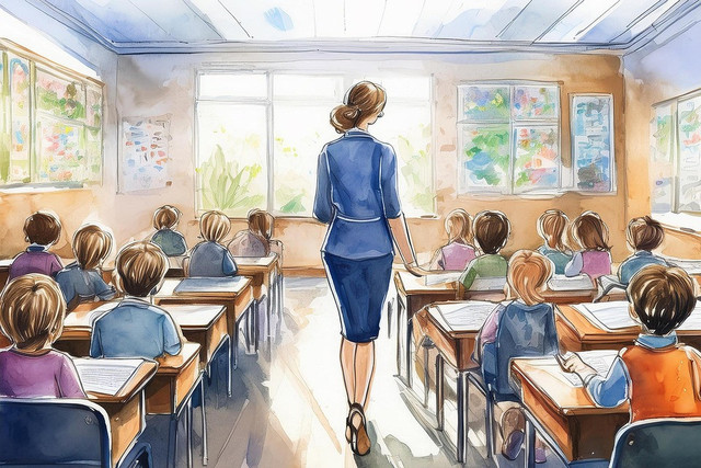 ilustrasi aktivitas belajar mengajar (sumber:https://pixabay.com/id/illustrations/sekolah-kelas-pengajaran-guru-9337967/)