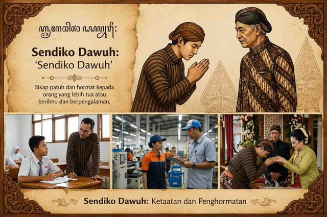 Ilustrasi Sendiko Dawuh "ketaatan dan penghormatan". Foto: Dokumentasi pribadi