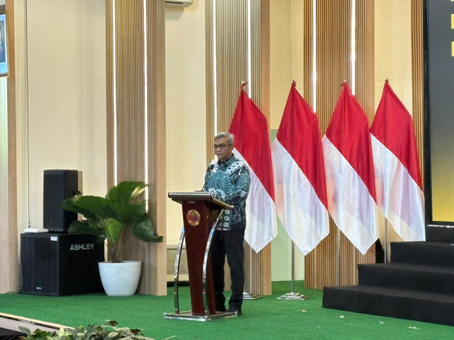 Ketua KPK Setyo Budiyanto dalam acara "Peluncuran Nasional: E-Learning bagi Aparatur Sipil Negara (ASN) Berintegritas", di Gedung LAN Jakarta, (17/6/2026). Foto: Kevin Daniel/kumparan