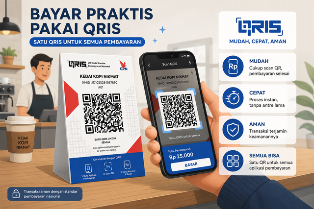 Ilustrasi Pembayaran Digital Menggunakan QRIS. Foto: Shutterstock