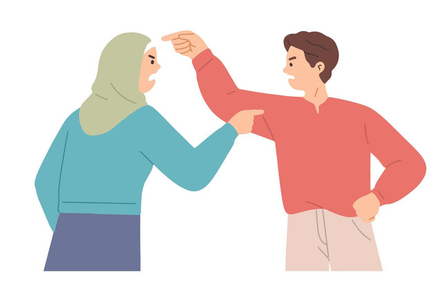 ilustrasi konflik suami, dan istri/sumber: freepik-37671554 