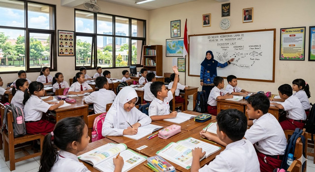 (Sumber : Gambar dibuat oleh Gemini AI, "Suasana kelas belajar.")