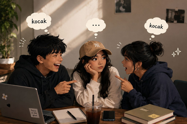 (Sumber : AI) Perubahan Makna "Kocak"