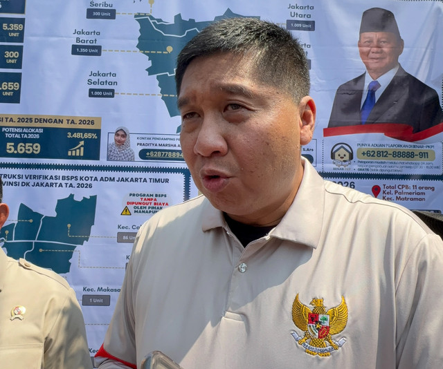 Menteri PKP, Maruarar Sirait ditemui di Palmeriam, Jakarta Timur usai meninjau program BSPS pada Jumat (19/6/2026). Foto: Argya Maheswara/kumparan
