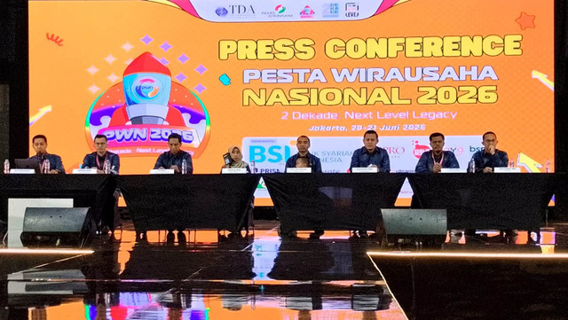 Konferensi Pers Pesta Wirausaha Nasional 2026, yang digelar Tangan DI Atas (TDA) di  Jakarta International Convention Center (JICC) 20-21 Juni 2026. foto/tda