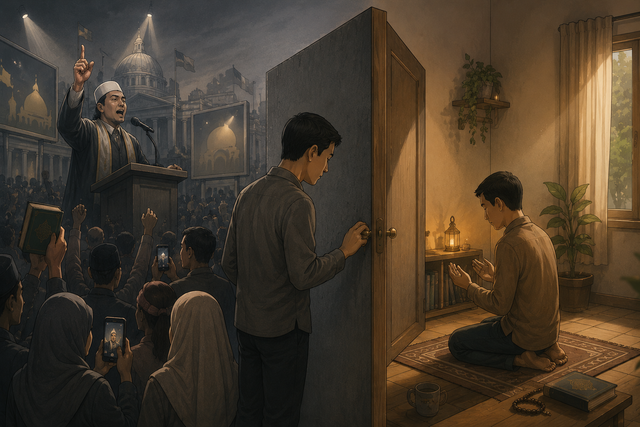 Ilustrasi Privatisasi Agama pada Generasi Muda. Source:ChatGPT
