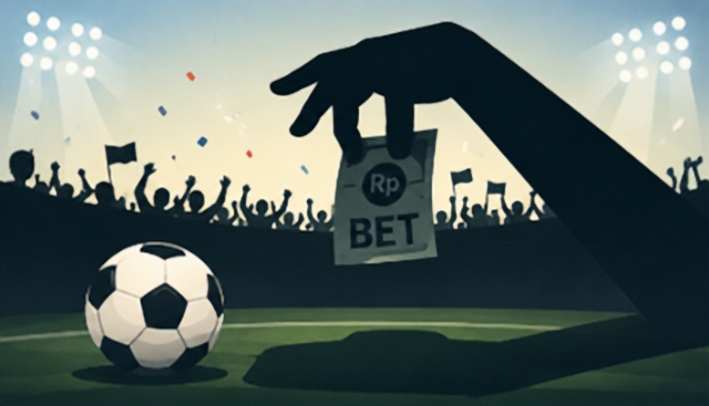 Di balik kemeriahan kompetisi sepak bola dunia, praktik taruhan dan perjudian kerap memanfaatkan tingginya antusiasme masyarakat terhadap pertandingan. (Ilustrasi dibuat oleh AI)