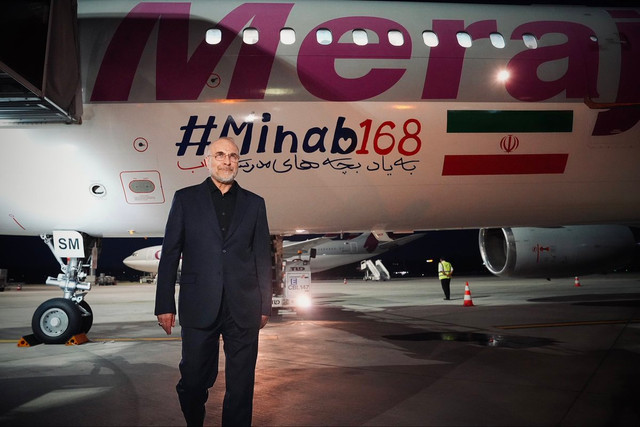 Ketua Parlemen sekaligus kepala delegasi Iran Mohammad Bagher Ghalibaf tiba di Swiss untuk negosiasi damai bersama AS, Sabtu (20/6/2026). Foto: X/@mb_ghalibaf