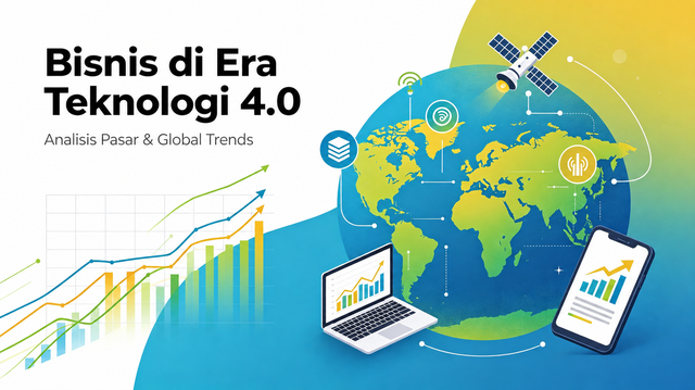 Gambar Ilustrasi Bisnis di Era Teknologi 4.0. Ilustrasi By ChatGPT