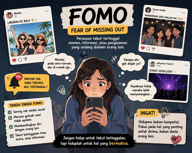 Ilustrasi Fomo (Sumber: AI GENERATED)
