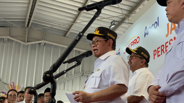 Gubernur DKI Jakarta Pramono Anung saat jumpa pers di kawasan Jakarta Utara, Senin (22/6). Foto: Nauval Pratama/kumparan