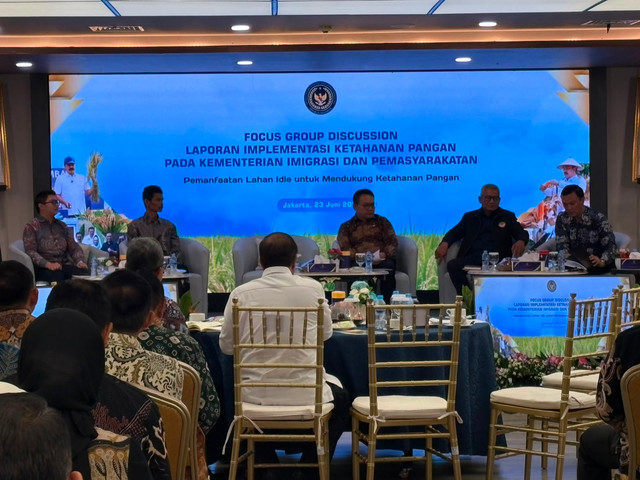 Kementerian Imigrasi dan Pemasyarakatan (Kemenimipas) gear Focus Group Discussion Laporan Implementasi Ketahanan Pangan Pada Kementerian Imigrasi dan Pemsyarakatan di kantor Kemenimipas, Jakarta, Selasa (23/6/2026). Foto: Jeni Ritanti/kumparan