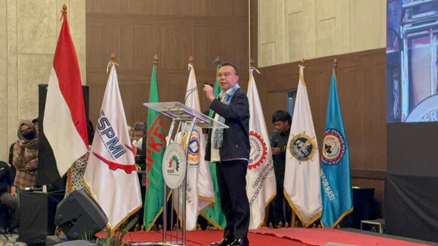 Wakil Ketua DPR RI Sufmi Dasco Ahmad dalam Rakernas 2026 di kawasan Jakarta Pusat, Selasa (23/6/2026). Foto: Nauval Pratama/kumparan