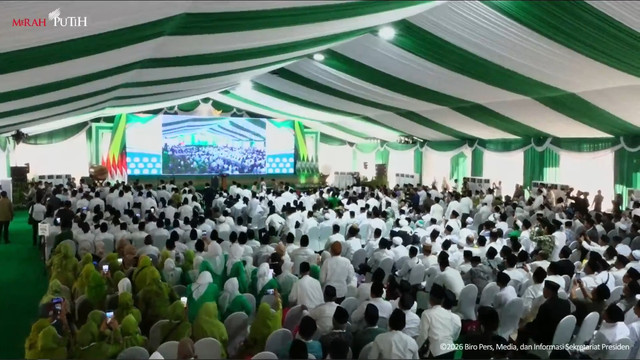 Suasana Penutupan Musyawarah Nasional Alim Ulama dan Konferensi Besar NU 2026 di Bangkalan, pada Selasa (23/6/2026). Foto: YouTube/ Sekretariat Presiden