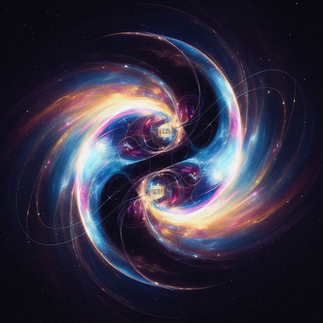 Illustrasi Artistik Proses Ekspansi Deret Matsubara Asimtotik Pada Bintang Neutron (Gambar dibuat oleh Nano Banana AI)