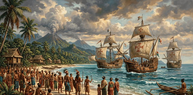 Ilustrasi: Kedatangan Portugis ke Maluku [Gemini AI]