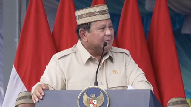 Presiden Prabowo berpidato di Puncak Pekan Nasional Petani Nelayan XVII 2026, Gorontalo, 24 Juni 2026 Foto: Dok. YouTube Setpres