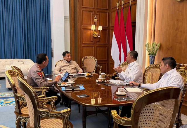 Presiden Prabowo Subianto menerima Kepala Kepolisian Negara Republik Indonesia Jenderal Polisi Listyo Sigit Prabowo di Istana Merdeka, Jakarta, pada Kamis, 25 Juni 2026. Foto: Instagram/ @sekretariat.kabinet